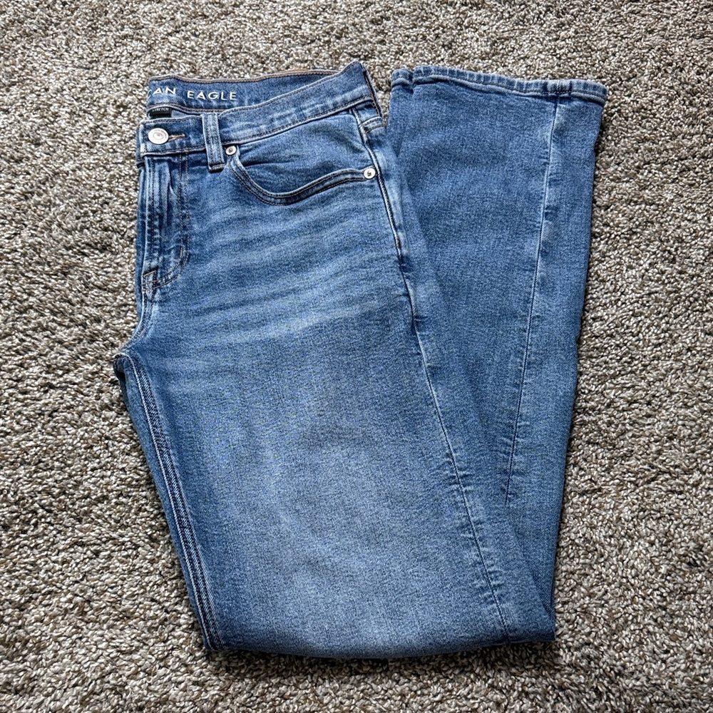 American Eagle Outfitters Blue Straight Leg Jeans SIZE 2 LONG